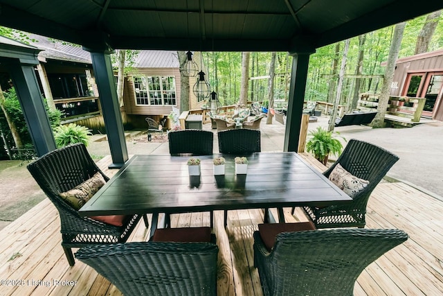 282 Lakeview Ln, Mcdaniels, KY 40152 - deck featuring outdoor dining space and a gazebo