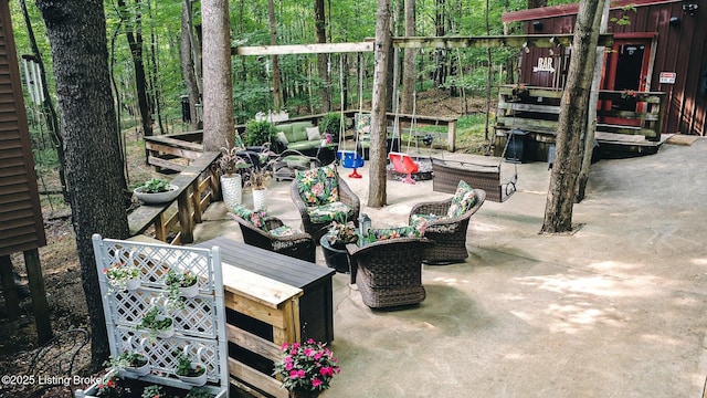 282 Lakeview Ln, Mcdaniels, KY 40152 - view of patio / terrace featuring an outdoor hangout area