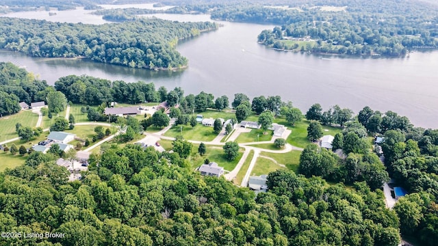 282 Lakeview Ln, Mcdaniels, KY 40152 - drone / aerial view of a nearby body of water and a heavily wooded area