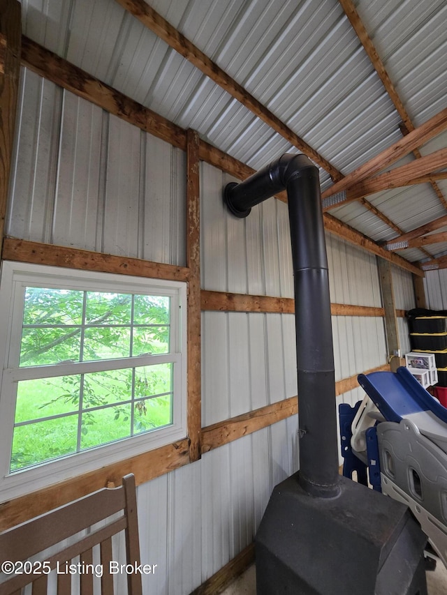 2131 Ridge Rd, Shepherdsville, KY 40165 - garage with a wood stove