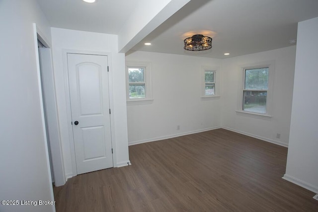 1436 Huntoon Ave, Louisville, KY 40215 - spare room with plenty of natural light, dark wood-type flooring, baseboards, and recessed lighting