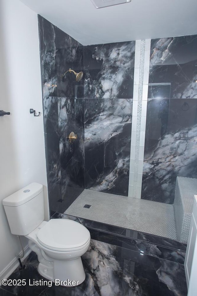 1436 Huntoon Ave, Louisville, KY 40215 - full bathroom with toilet, a marble finish shower, and marble look tiles