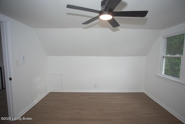1436 Huntoon Ave, Louisville, KY 40215 - bonus room with wood finished floors, lofted ceiling, baseboards, and a ceiling fan