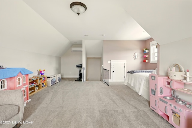 131 Gavin Dr, Shepherdsville, KY 40165 - game room featuring light carpet, a wall mounted AC, and lofted ceiling