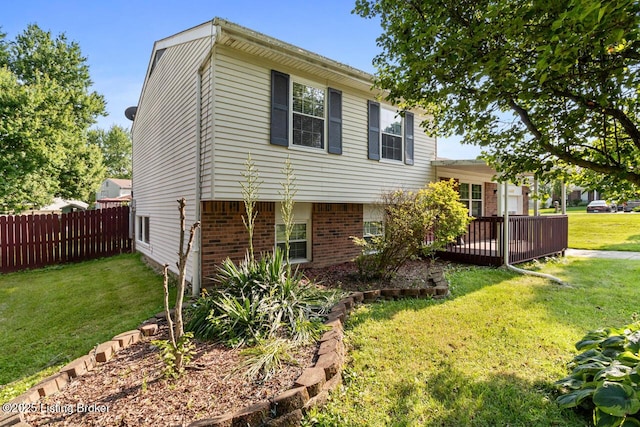6600 Musket Dr, Louisville, KY 40228 - rear view of property with brick siding and a wooden deck