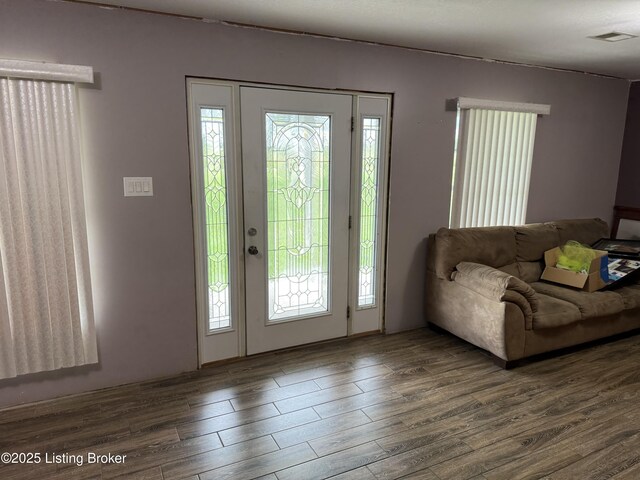 775 Constantine Vertrees Rd, Garfield, KY 40140 - entryway with healthy amount of natural light and dark wood-style flooring