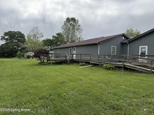 775 Constantine Vertrees Rd, Garfield, KY 40140 - view of grassy yard featuring a deck