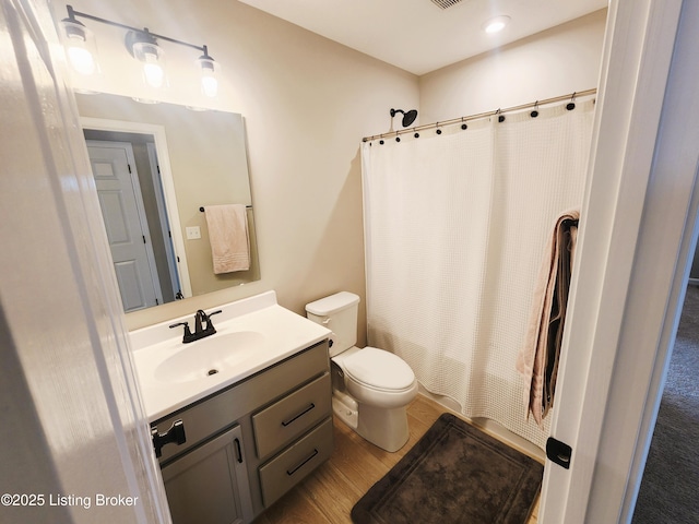 309 Knowledge Point Path, Shelbyville, KY 40065 - full bath featuring vanity, wood finished floors, and shower / tub combo with curtain