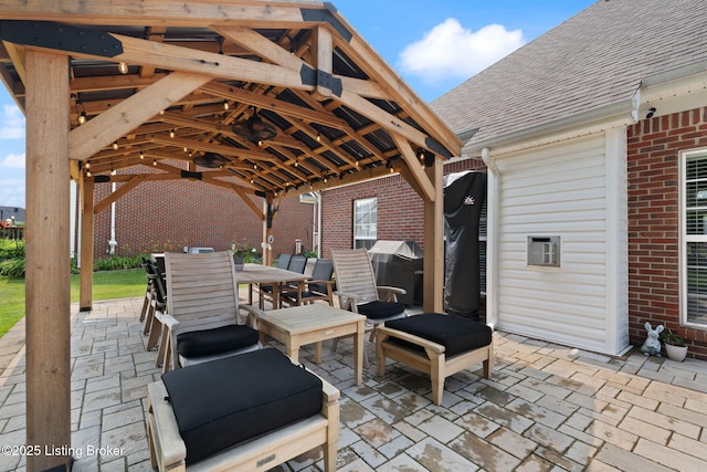 1406 Rutland Club Ct, Louisville, KY 40245 - view of patio / terrace with outdoor dining area, a gazebo, and area for grilling