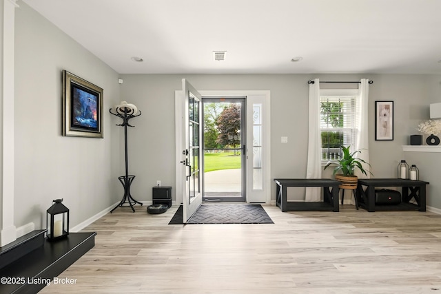 1717 Stricker Rd, Memphis, IN 47143 - foyer entrance with light wood-style flooring, baseboards, and recessed lighting