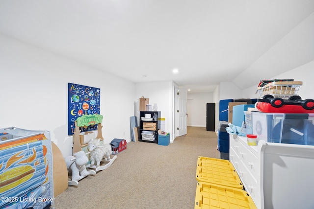 14312 Micawber Way, Louisville, KY 40245 - recreation room featuring carpet flooring, recessed lighting, and vaulted ceiling