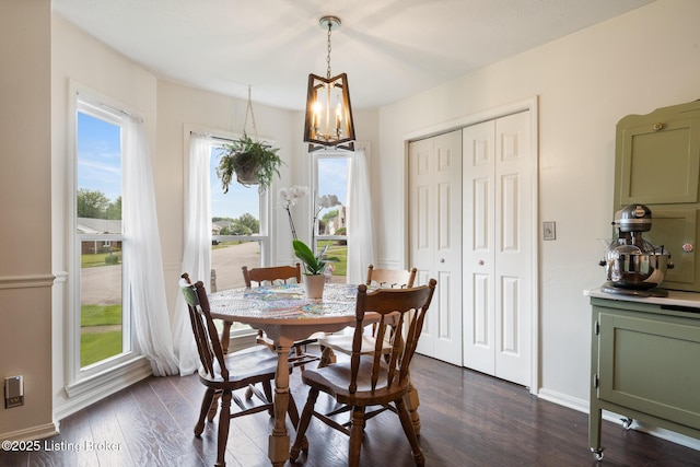 6800 Beard Ct, Louisville, KY 40228 - dining space featuring a chandelier and dark wood finished floors