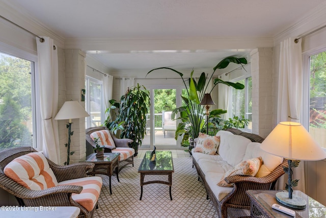 2417 Meadow Rd, Seneca Gardens, KY 40205 - sunroom featuring ornamental molding and carpet flooring