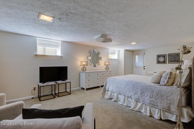 2417 Meadow Rd, Seneca Gardens, KY 40205 - bedroom with light carpet, a textured ceiling, and baseboards