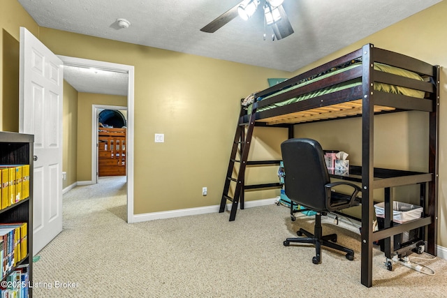 111 Emory Ct, Bardstown, KY 40004 - carpeted bedroom with baseboards, ceiling fan, and a desk