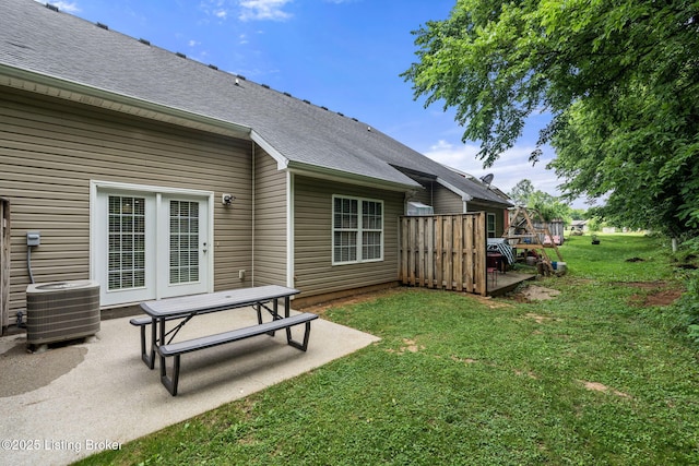 111 Emory Ct, Bardstown, KY 40004 - view of grassy yard with cooling unit and a patio