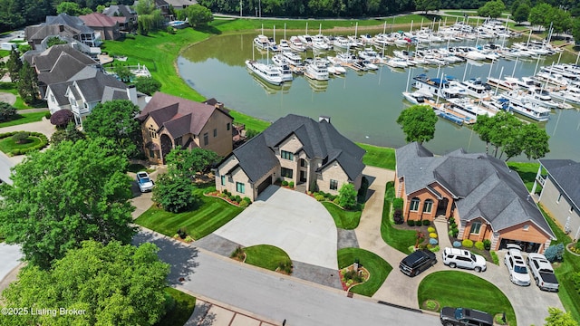 5404 River Creek Ct, Prospect, KY 40059 - drone / aerial view of a marina and a large body of water