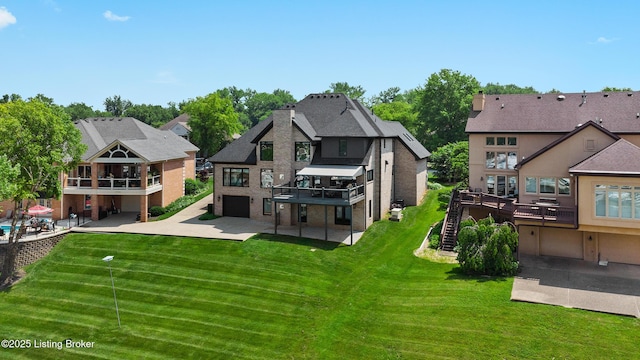 5404 River Creek Ct, Prospect, KY 40059 - back of house featuring a patio, stairs, a wooden deck, and a yard