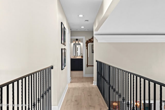 5404 River Creek Ct, Prospect, KY 40059 - hallway featuring light wood finished floors and recessed lighting