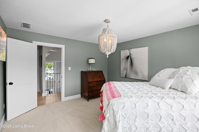 5404 River Creek Ct, Prospect, KY 40059 - bedroom with carpet flooring and a chandelier