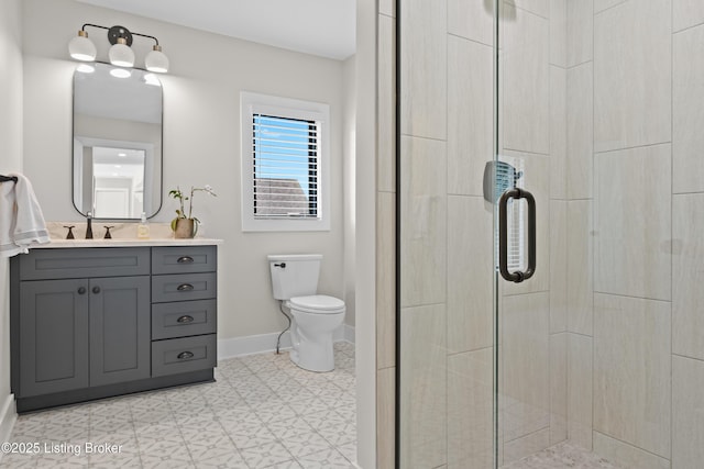 5404 River Creek Ct, Prospect, KY 40059 - bathroom with a shower stall, vanity, and tile patterned floors