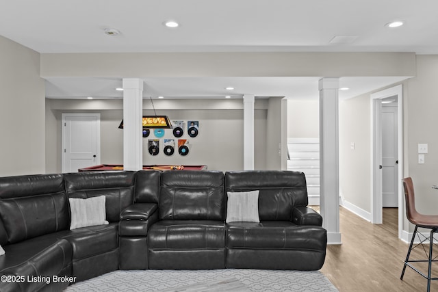 5404 River Creek Ct, Prospect, KY 40059 - living room featuring wood finished floors and recessed lighting
