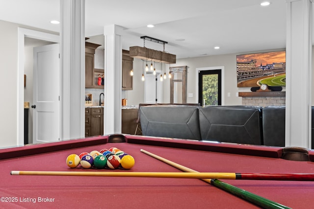 5404 River Creek Ct, Prospect, KY 40059 - playroom with billiards table and recessed lighting