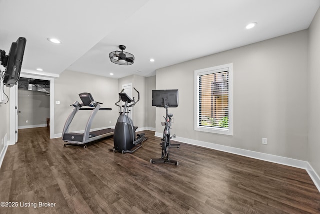 5404 River Creek Ct, Prospect, KY 40059 - exercise area with wood finished floors and recessed lighting