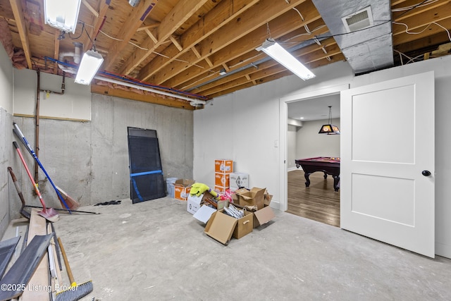5404 River Creek Ct, Prospect, KY 40059 - unfinished below grade area with billiards
