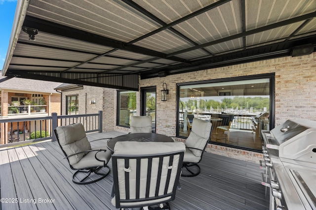5404 River Creek Ct, Prospect, KY 40059 - wooden terrace featuring outdoor dining area and area for grilling