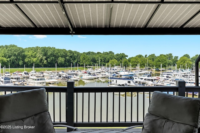 5404 River Creek Ct, Prospect, KY 40059 - dock with view of marina, a water view, and view of scattered trees