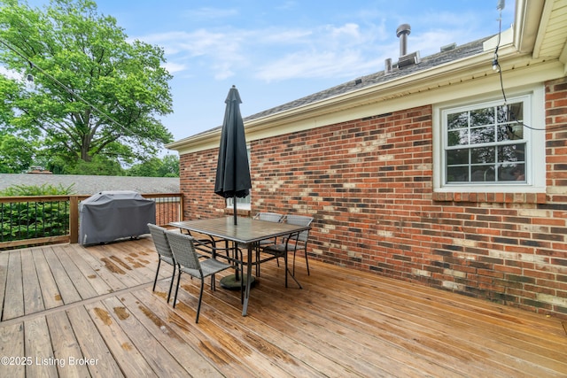 7401 Maria Ave, Louisville, KY 40222 - wooden deck featuring area for grilling and outdoor dining space