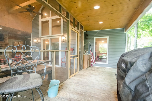 52 Lakeshore Cir, Leitchfield, KY 42754 - wooden deck with area for grilling