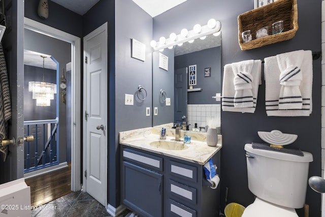 1108 Palisades Dr, Frankfort, KY 40601 - bathroom featuring a chandelier and vanity