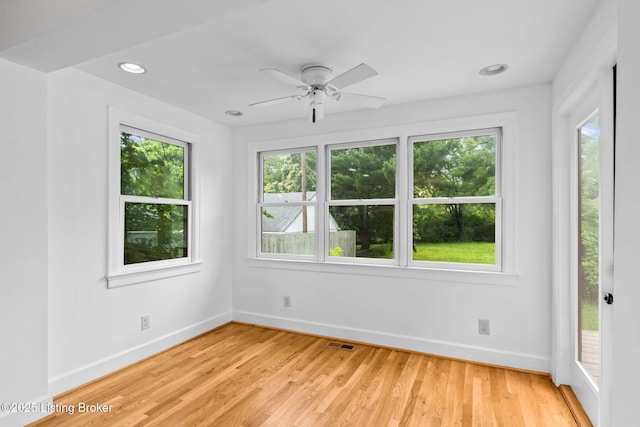 213 Barberry Ln, Lexington, KY 40503 - empty room featuring ceiling fan, light wood-style flooring, and recessed lighting