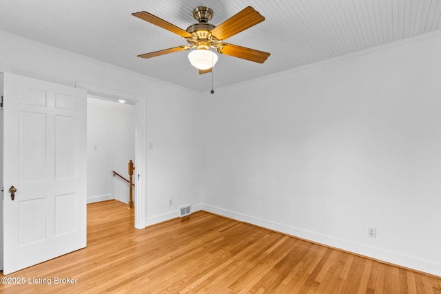 213 Barberry Ln, Lexington, KY 40503 - unfurnished room featuring light wood-type flooring, ornamental molding, and ceiling fan