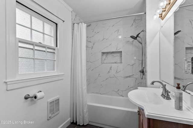 213 Barberry Ln, Lexington, KY 40503 - full bathroom with vanity, heating unit, and shower / tub combo