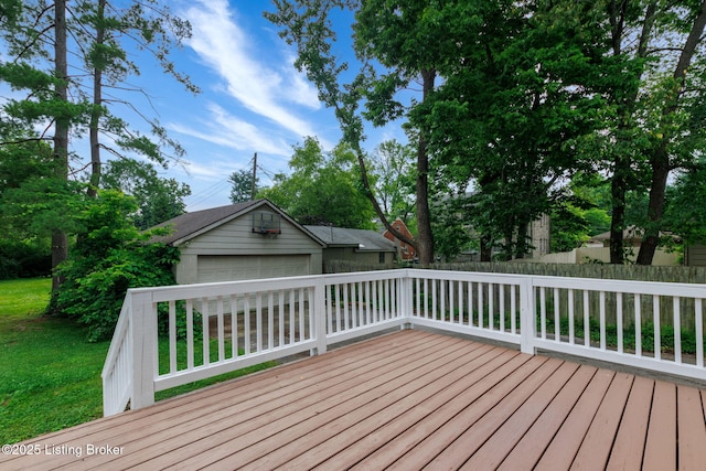213 Barberry Ln, Lexington, KY 40503 - deck featuring an outbuilding and a garage
