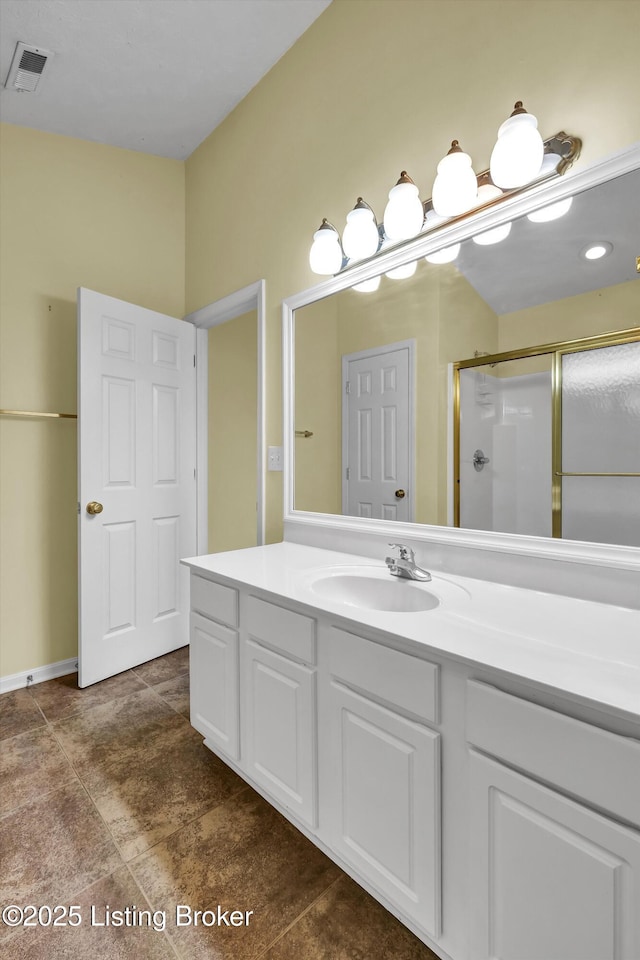 8405 Adams Run Rd, Louisville, KY 40228 - full bathroom with vanity and a shower with door