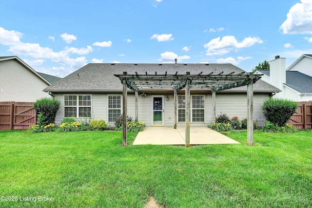 8405 Adams Run Rd, Louisville, KY 40228 - rear view of house with a pergola, a patio, and roof with shingles