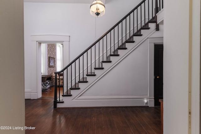 4893 N Preston Way, Shepherdsville, KY 40165 - staircase with wood-type flooring and baseboards