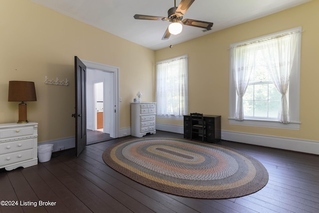 4893 N Preston Way, Shepherdsville, KY 40165 - bedroom with dark wood-style flooring, multiple windows, and baseboards