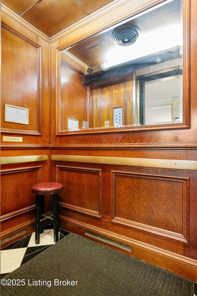 1412 Willow Ave Unit 56, Louisville, KY 40204 - detailed view of crown molding and wood walls