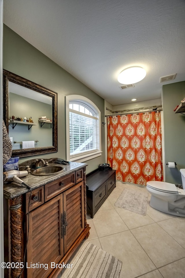 895 Woodlawn Rd Unit 3, Bardstown, KY 40004 - bathroom featuring toilet, vanity, tile patterned floors, and curtained shower
