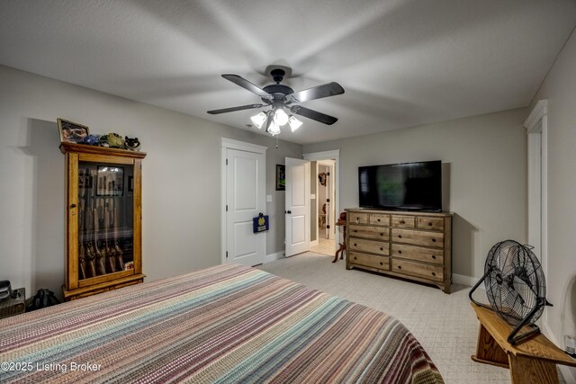 895 Woodlawn Rd Unit 3, Bardstown, KY 40004 - bedroom featuring light carpet, ceiling fan, and baseboards