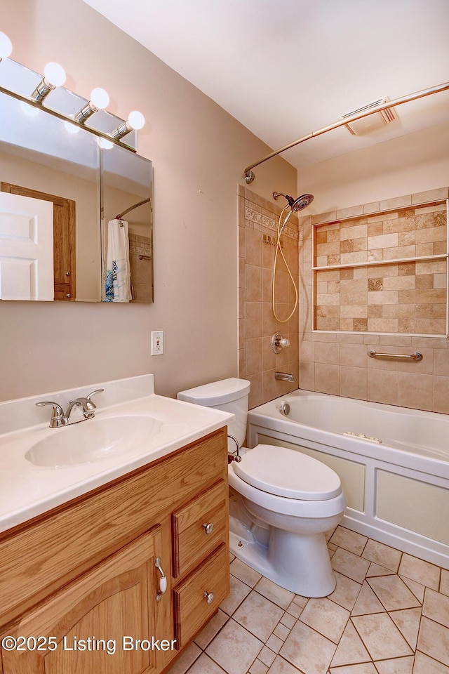 3116 Osprey Rd, Louisville, KY 40213 - full bathroom featuring vanity, shower / bath combination with curtain, and tile patterned floors