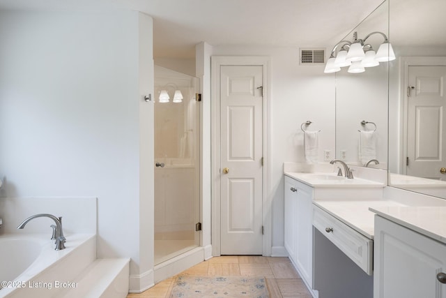 11106 Beech Rd, Anchorage, KY 40223 - bathroom featuring vanity, a stall shower, and a garden tub