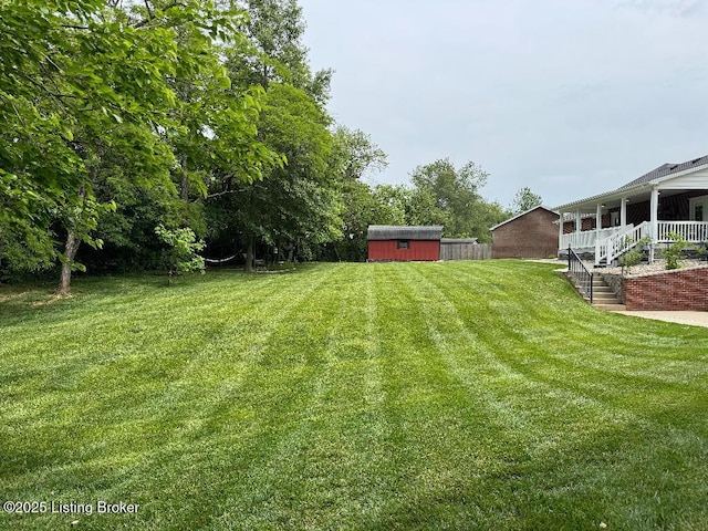 218 Woebegona Way, Hodgenville, KY 42748 - view of green lawn featuring stairs