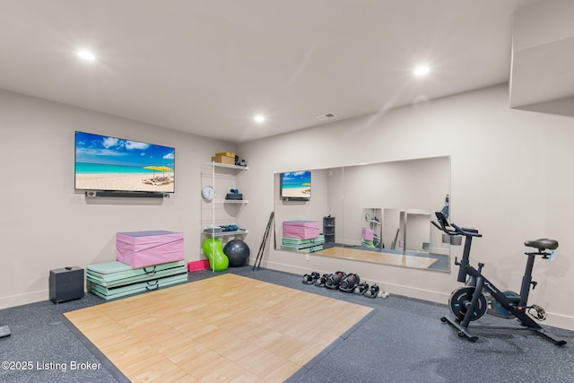 6299 Clore Ln, Crestwood, KY 40014 - workout area with recessed lighting and baseboards