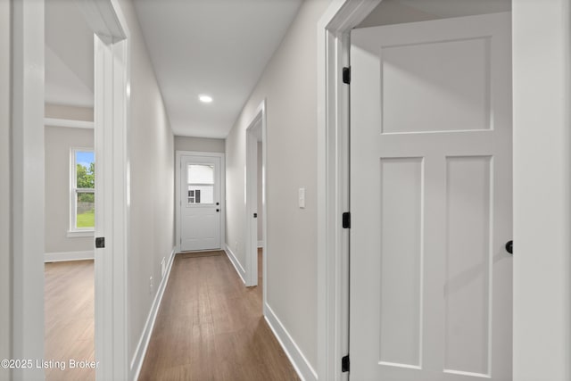 115 Crutcher St, Vine Grove, KY 40175 - hall with wood finished floors, baseboards, and recessed lighting